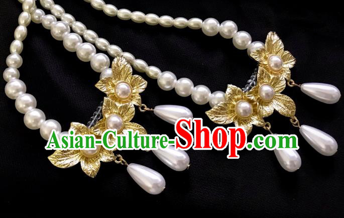 Top Grade Chinese Classical Ming Dynasty Necklet Jewelry Accessories Handmade Ancient Hanfu Beads Necklace for Women