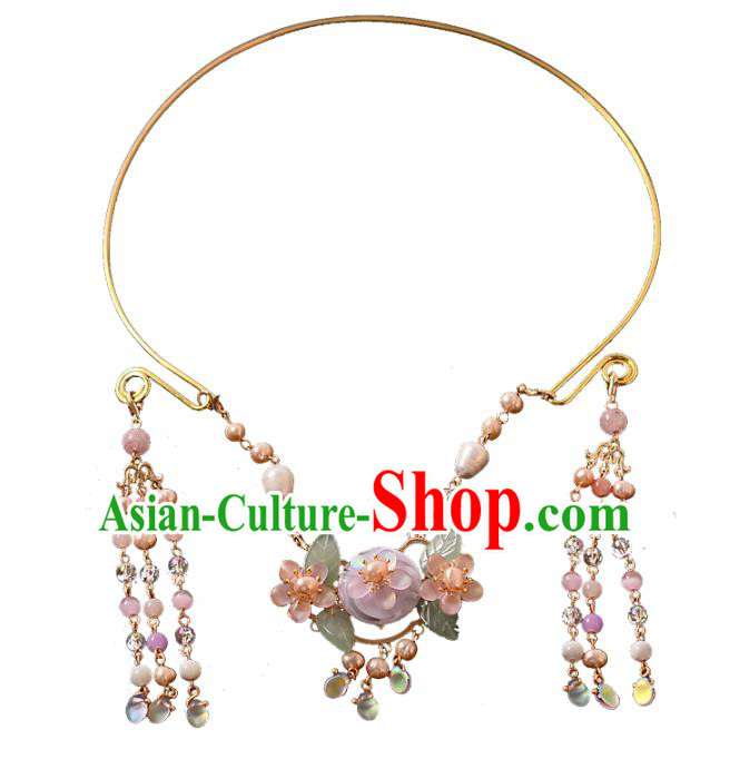 Top Grade Chinese Classical Ming Dynasty Jewelry Accessories Handmade Ancient Hanfu Necklace for Women
