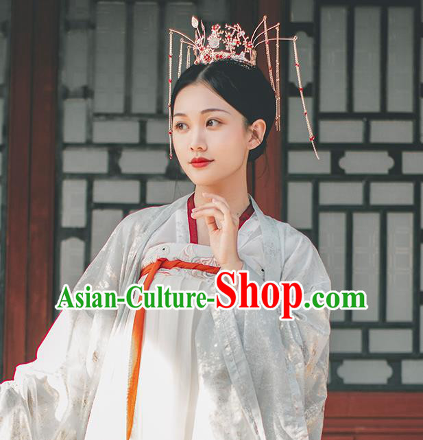 Chinese Classical Wedding Golden Hair Crown Hairpins Handmade Traditional Court Hair Accessories Bride Phoenix Coronet