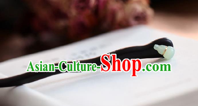 Handmade Chinese Cheongsam Cucurbit Hair Clip Traditional Hanfu Hair Accessories Ebony Hairpins for Women