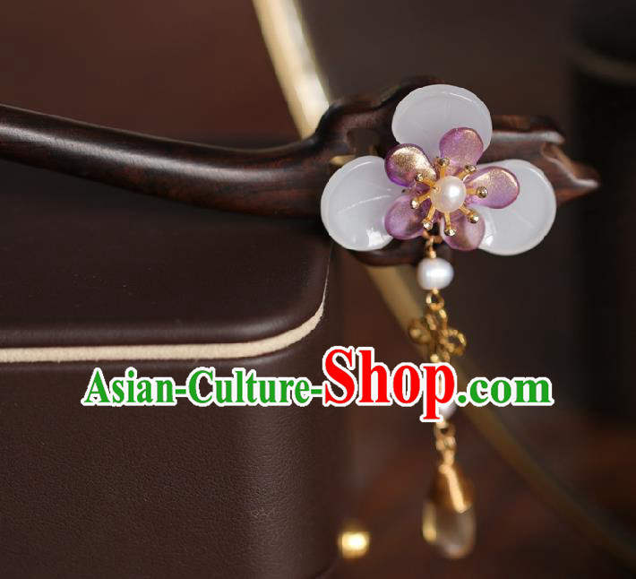Chinese Cheongsam Hair Clip Traditional Hanfu Hair Accessories Handmade Ebony Hairpins for Women