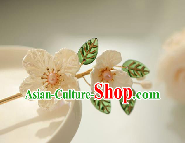 Chinese Cheongsam Shell Plum Blossom Hair Clip Traditional Hanfu Hair Accessories Handmade Flowers Hairpins for Women