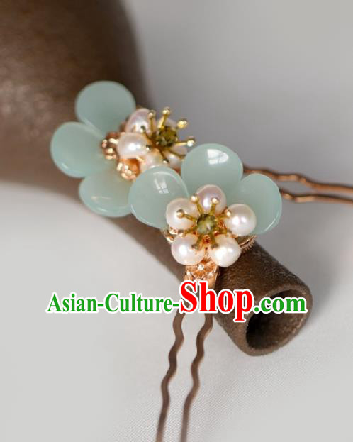Chinese Cheongsam Plum Hair Clip Traditional Hanfu Hair Accessories Handmade Pearls Hairpins for Women