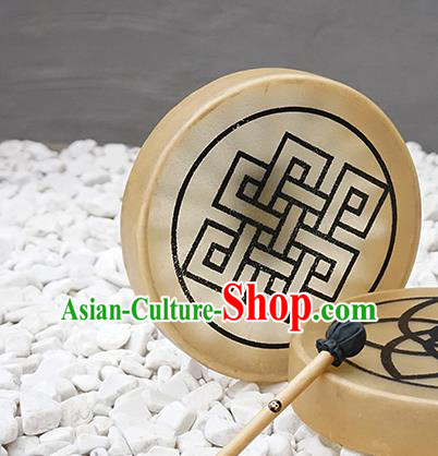 German Traditional Musical Instruments Endless Knot Pattern Drum Religious Shaman Drum Shamanic Tupan Cowhide Drums