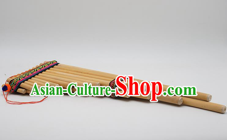 Peru Traditional Musical Instruments Indian Religious Double Row Panpipe Wind Instrument  Scale Pan Flute