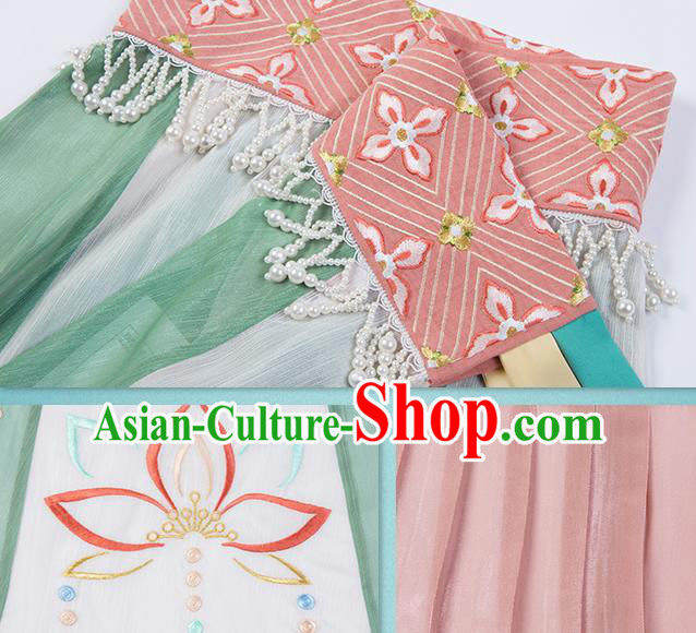 Traditional Chinese Jin Dynasty Noble Lady Hanfu Apparels Ancient Royal Princess Blouse and Skirt Historical Costumes for Women