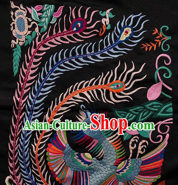 Chinese Traditional Embroidered Phoenix Fabric Patches Handmade Embroidery Craft Embroidering Applique Miao Ethnic Accessories