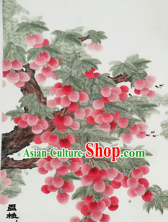 Chinese Traditional Embroidered Hawthorn Decorative Painting Handmade Embroidery Craft Embroidering Cloth Picture
