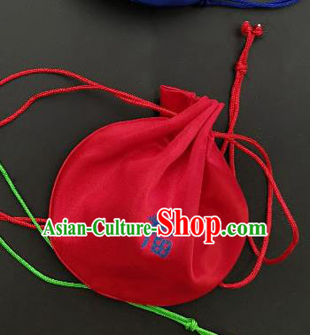 Chinese Traditional Handmade Embroidered Peony Red Silk Sachet Perfumed Silk Bag