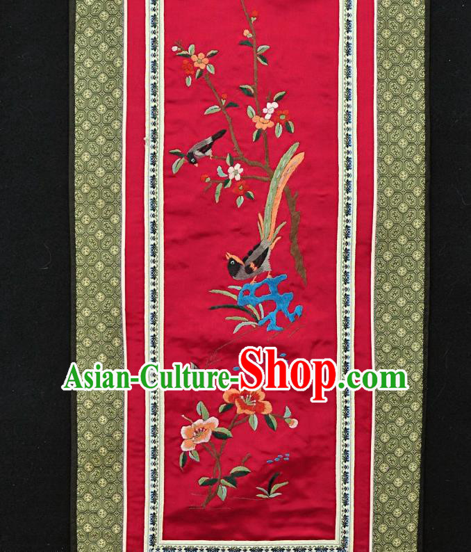 Chinese National Embroidered Magpie Plum Blossom Silk Painting Traditional Handmade Embroidery Craft Embroidering Decorative Wall Picture