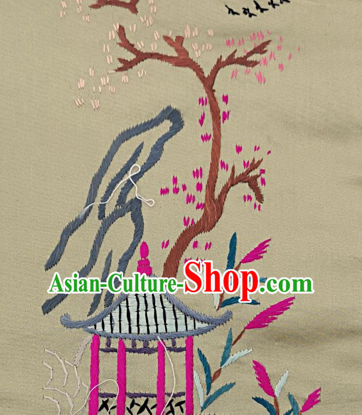 Traditional Chinese Embroidered Mandarin Duck Yellow Silk Patches Handmade Embroidering Dress Applique Embroidery Fabric Accessories