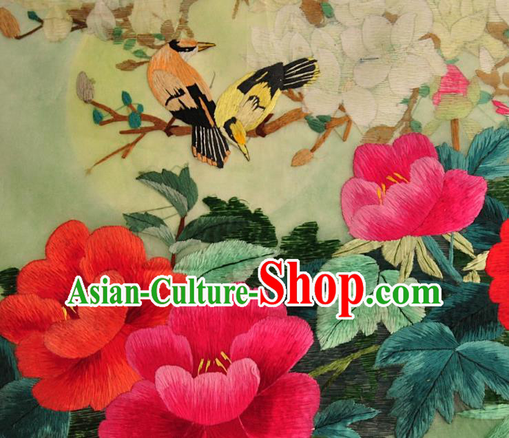 Traditional Chinese Embroidered Magnolia Peony Silk Patches Handmade Embroidering Dress Applique Embroidery Fabric Accessories
