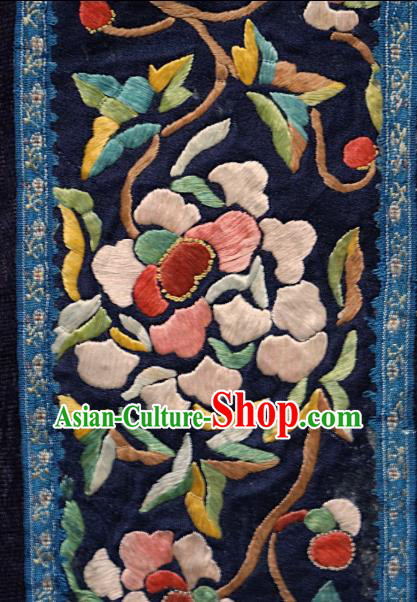Chinese National Embroidered Flowers Bird Black Silk Paintings Traditional Handmade Embroidery Decorative Picture Craft