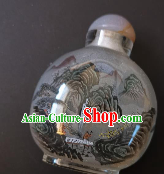 Chinese Handmade Landscape Snuff Bottle Traditional Inside Painting Scenery Snuff Bottles Artware