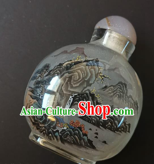 Chinese Handmade Landscape Snuff Bottle Traditional Inside Painting Scenery Snuff Bottles Artware