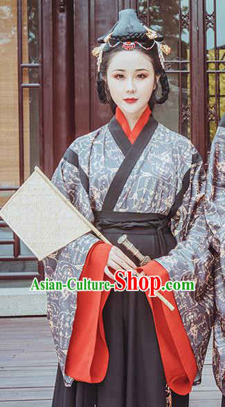 Traditional Chinese Jin Dynasty Imperial Concubine Hanfu Dress Apparels Ancients Noble Woman Historical Costumes Blouse and Skirt Complete Set