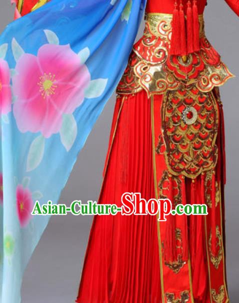 Traditional Chinese Peking Opera Dance Red Outfits Classical Dance Dress Spring Festival Gala Dance Stage Performance Costume for Women