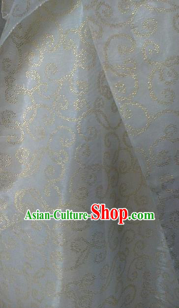 Chinese Traditional Pattern Design White Veil Fabric Grenadine Cloth Asian Gauze Material