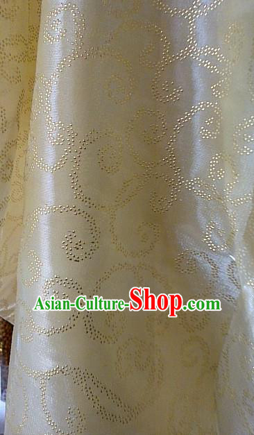 Chinese Traditional Pattern Design Beige Veil Fabric Grenadine Cloth Asian Gauze Material