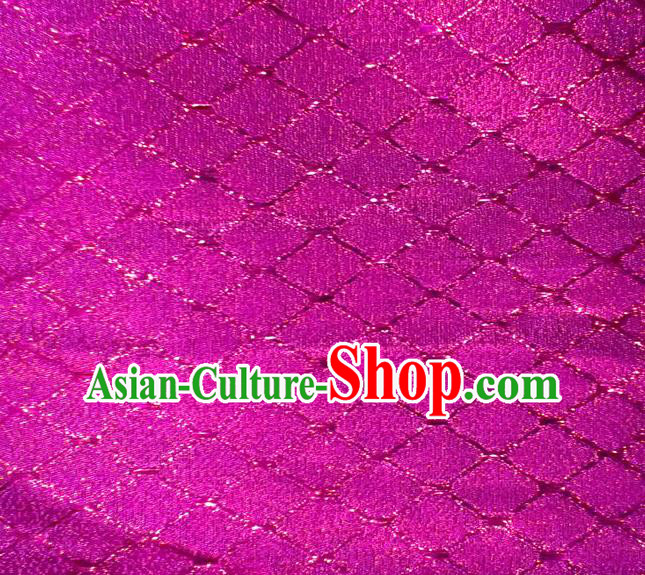 Chinese Traditional Argyle Pattern Design Rosy Brocade Fabric Tapestry Cloth Asian Silk Satin Material