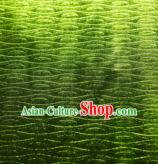 Chinese Traditional Anaglyph Pattern Design Grass Green Spandex Fabric Cloth Material Asian Dress Drapery