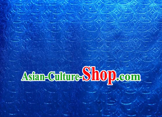 Chinese Traditional Copper Cash Pattern Design Royalblue Spandex Fabric Cloth Material Asian Dress Anaglyph Drapery