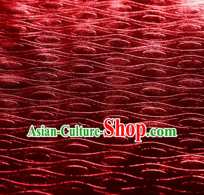 Chinese Traditional Anaglyph Pattern Design Dark Red Spandex Fabric Cloth Material Asian Dress Drapery
