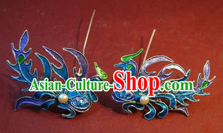 Chinese Traditional Qing Dynasty Palace Lady Phoenix Hair Clip Drama Ancient Empress Court Hairpin Hair Accessories
