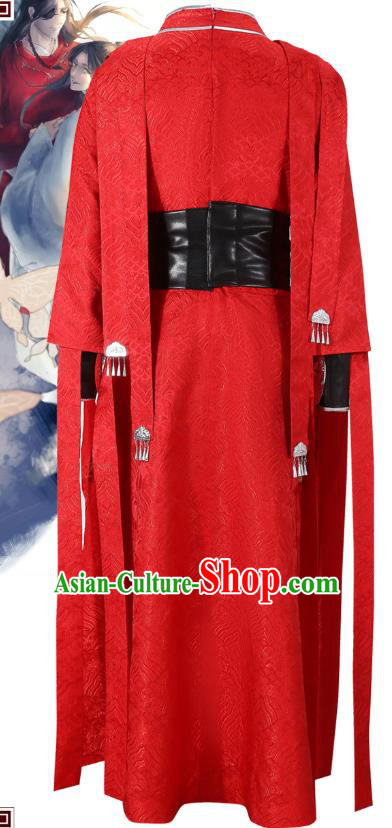 Traditional Chinese Cosplay Swordsman Red Costumes China Ancient Knight Clothing for Women