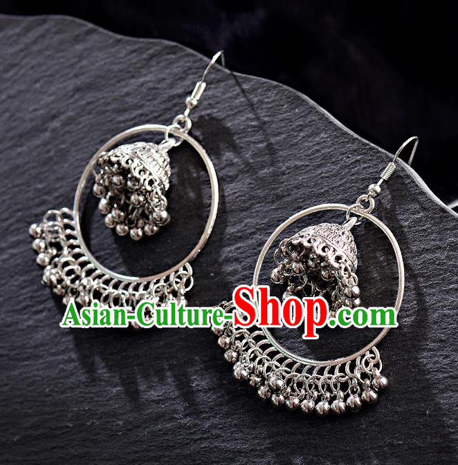 Asian India Traditional Accessories Asia Indian Bollywood Dance Earrings Jewelry Bells Tassel Eardrop for Women