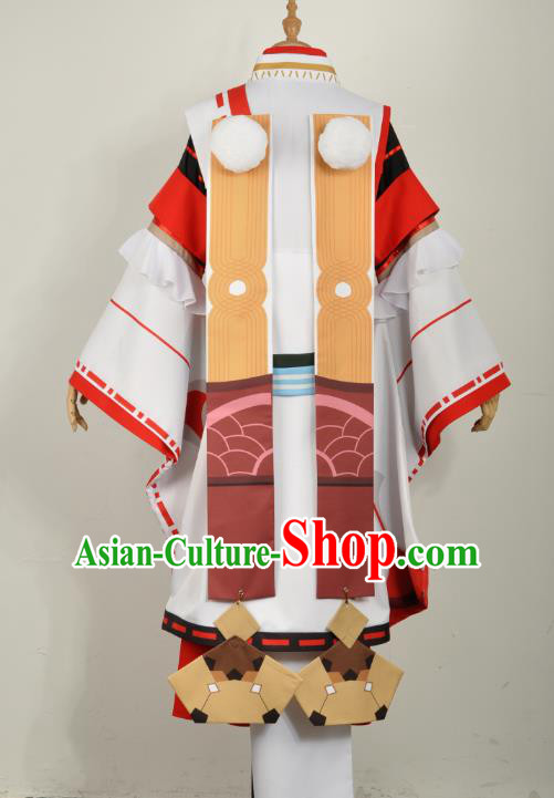 Traditional Japan Cosplay Female White Costumes Japanese Ancient Onmyoji Kimono Clothing and Accessories for Women