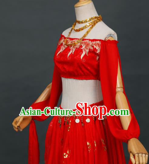 Traditional Chinese Cosplay Fairy Red Hanfu Dress Costumes Ancient Female Swordsman for Women