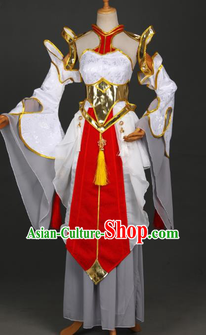 Traditional Chinese Cosplay Fairy Princess Hanfu Dress Costumes Ancient Female Swordsman Clothing Heroine Apparel for Women