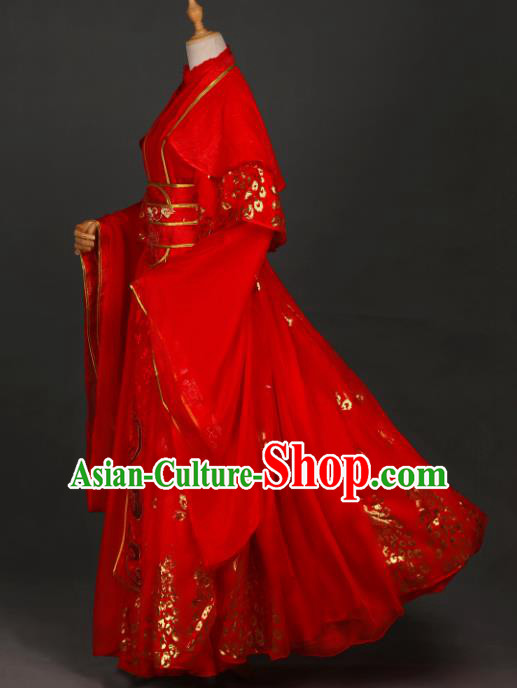 Traditional Chinese Cosplay Crown Prince Xie Lian Wedding Costumes Ancient Swordsman Garment Childe Red Clothing for Men