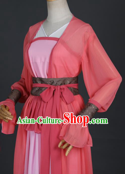 Traditional Chinese Cosplay Heroine Hanfu Dress Costumes Ancient Female Swordsman Clothing Apparel for Women