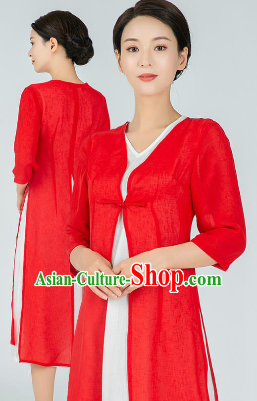 Asian Chinese Traditional Tang Suit Red Cloak Dress Martial Arts Costumes China Kung Fu Clothing for Women