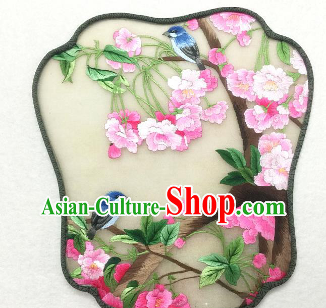 China Handmade Suzhou Embroidered Begonia Silk Fan Traditional Palace Fan Classical Dance Hanfu Fan