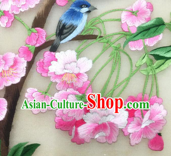 China Handmade Suzhou Embroidered Begonia Silk Fan Traditional Palace Fan Classical Dance Hanfu Fan