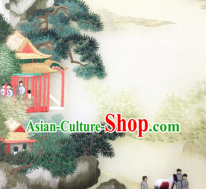 China Traditional Hanfu Circular Fan Embroidered Silk Fan Handmade Palace Fan