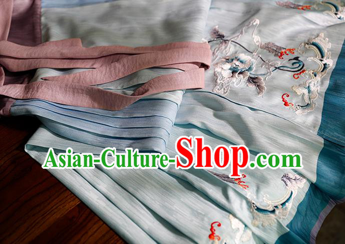China Ancient Ming Dynasty Royal Princess Historical Clothing Traditional Hanfu Red Gown and Skirt Full Set