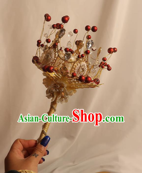 Handmade Bride Golden Cane Top Grade Wedding Bridal Bouquet Queen Sceptre