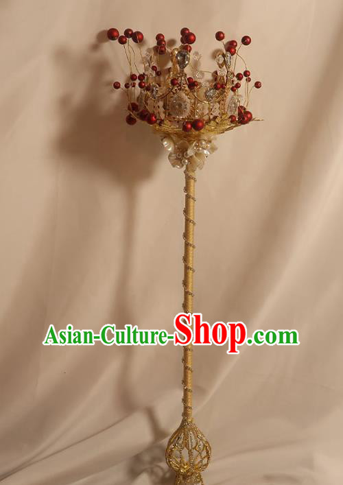 Handmade Bride Golden Cane Top Grade Wedding Bridal Bouquet Queen Sceptre