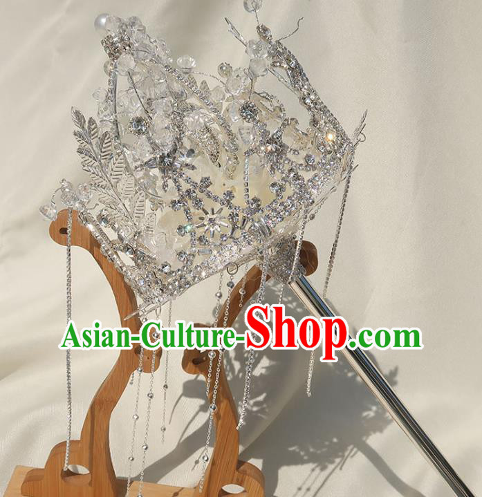 Top Grade Wedding Crystal Bridal Bouquet Handmade Baroque Queen Sceptre Bride Cane