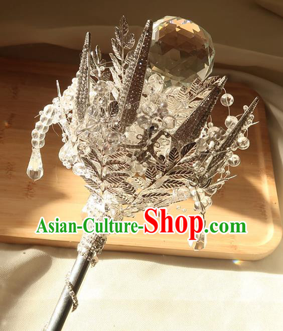 Top Grade Baroque Queen Sceptre Bride Cane Handmade Wedding Crystal Bridal Bouquet
