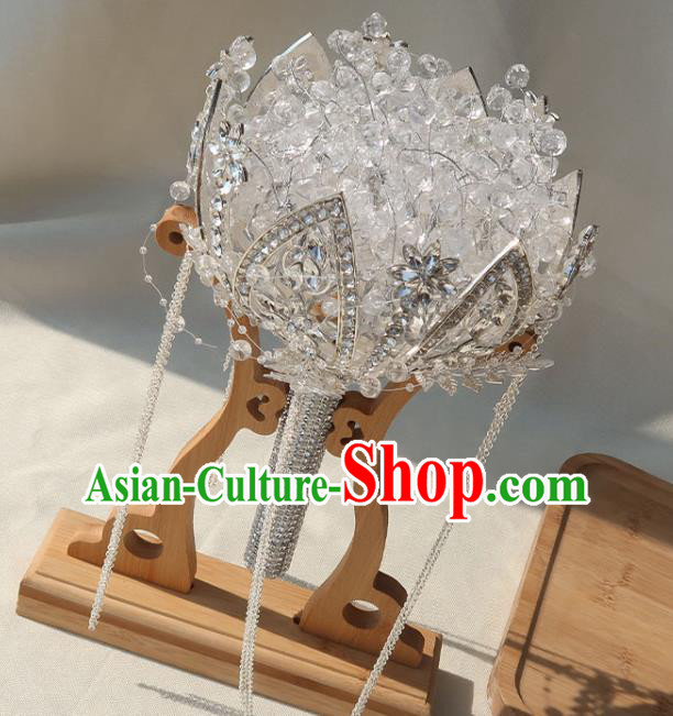 Top Grade Wedding Bridal Bouquet Handmade Baroque Queen Argent Sceptre Bride Crystal Cane