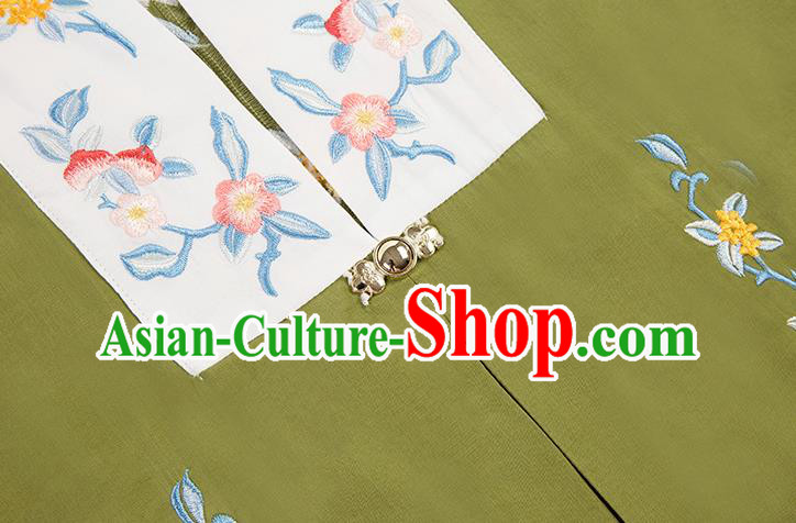 Traditional China Ming Dynasty Patrician Lady Historical Clothing Ancient Young Beauty Embroidered Hanfu Costumes