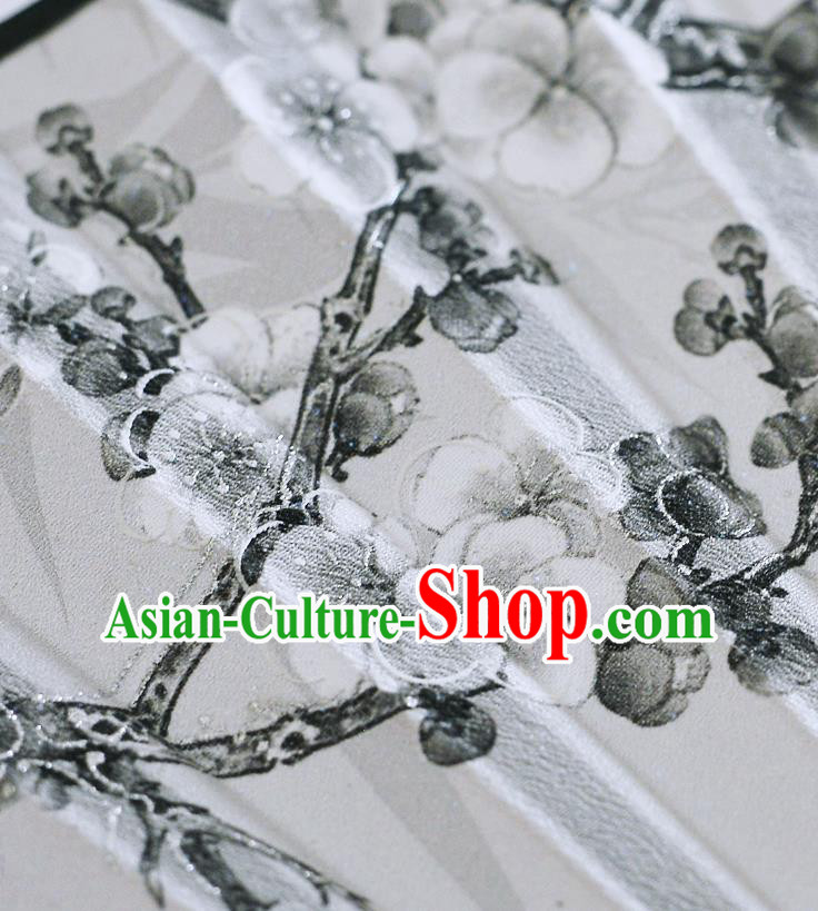 Handmade Chinese Ink Painting Plum Blossom Folding Fan Accordion Silk Fans