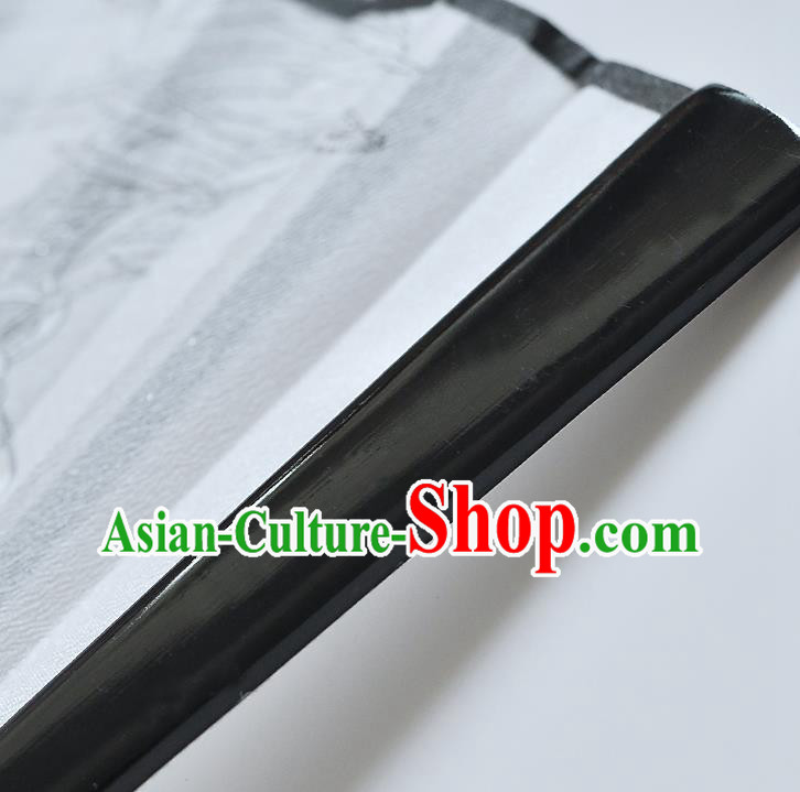Handmade Chinese Ink Painting Plum Blossom Folding Fan Accordion Silk Fans