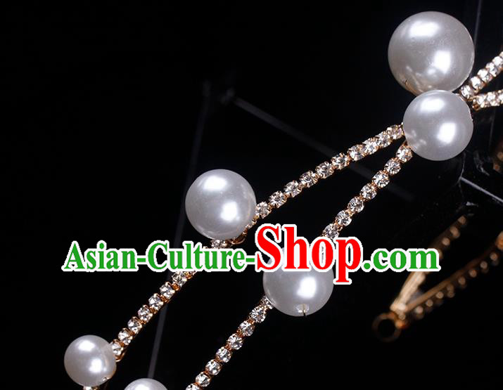 Europe Bride Pearls Royal Crown Wedding Princess Headband Elegant Hair Accessories