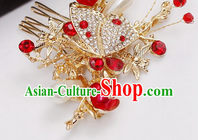 China Classical Hairpins Wedding Bride Hair Accessories Handmade Hair Comb Full Set